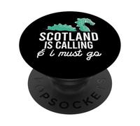 Scottish Calling & I Must go Scottish Meme Loch Ness Monster PopSockets PopGrip Adhésif