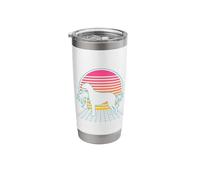 Scottish Deerhound Dog vintage années 80 Vaporwave Gobelet isotherme en acier inoxydable double paroi