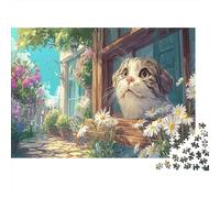 Scottish Fold Cat par fenêtre Puzzles 1000 Pieces Jigsaw Puzzle Pet for Adults Anti-Stress 52x38cm/1000pcs