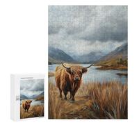 Scottish Highland Cow Landscape Puzzle 1000 Pièces Educa Jouet en Bois Cadeau Unique Décoration Intérieure Jeu Éducatif Challenge Toy Adultes Et Enfants À Partir De 14 Ans 300 PCS