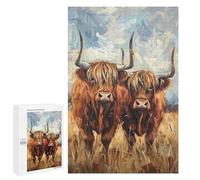 Scottish Highland Cow Painting Puzzle 1000 Pièces Educa Jouet en Bois Cadeau Unique Décoration Intérieure Jeu Éducatif Challenge Toy Adultes Et Enfants À Partir De 14 Ans 1000 PCS