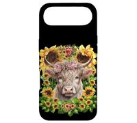 Scottish Highland Cow Pink Wildflower Crown Floral Sunflower Coque pour iPhone Air