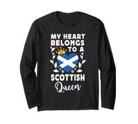 Scottish Queen Scottish Wife Girlfriend Scotland Flag Manche Longue