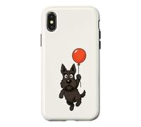 Scottish Terrier Ballon Amusant Motif Chien écossais rétro Coque pour iPhone X/XS