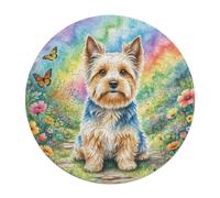 Scottish Terrier Rond Puzzle 120 Pièces pour Cute Pet Animals Adultes Enfants Forme d'animal Classique DIY Résumé Chaleureuse Paysage des Art Activité Jouets 120 PCS