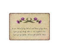Scottish Wedding Vows Ye Are Blood Of My Blood And Bone Of My Bone Scotland Lover Cadeau vintage Décoration d'intérieur Poster Décoration murale en étain 20,3 x 30,5 cm