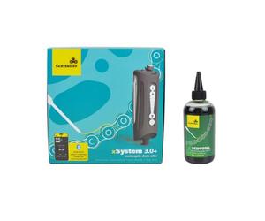 Scottoiler Huileur de chaîne électronique xSystem 3.0+ avec contrôle par application Bluetooth, y compris 250ml Scottoil vert All Climate