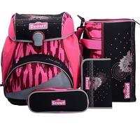 SCOUT Alpha Set cartable 4 pièces rose dino + boîte d'encre gratuite