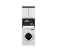 Scout armoire de salle de bain au dessus de la machine à laver 2 portes, 2 tablettes brillant blanc,enfumé.