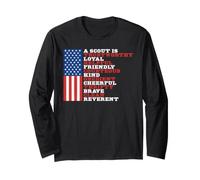 Scout Law American USA Flag Scouting Graphic Manche Longue