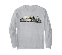 Scout Life Vintage Train & Nature Locomotive Graphic Manche Longue