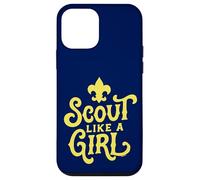 Scout Like A Girl Fleur De Lis BSA Cub Scouts Typography Coque pour iPhone 12 Mini