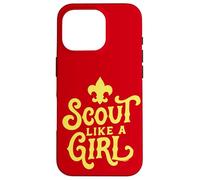 Scout Like A Girl Fleur De Lis BSA Cub Scouts Typography Coque pour iPhone 16 Pro
