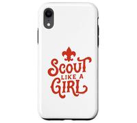 Scout Like A Girl Fleur De Lis BSA Cub Scouts Typography Coque pour iPhone XR