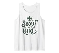 Scout Like A Girl Fleur De Lis BSA Cub Scouts Typography Débardeur