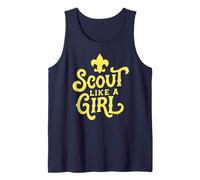 Scout Like A Girl Fleur De Lis BSA Cub Scouts Typography Débardeur