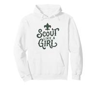 Scout Like A Girl Fleur De Lis BSA Cub Scouts Typography Sweat à Capuche