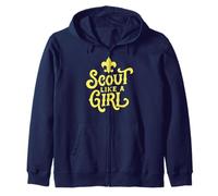 Scout Like A Girl Fleur De Lis BSA Cub Scouts Typography Sweat à Capuche