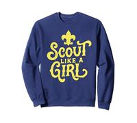 Scout Like A Girl Fleur De Lis BSA Cub Scouts Typography Sweatshirt