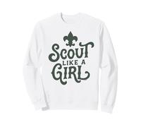 Scout Like A Girl Fleur De Lis BSA Cub Scouts Typography Sweatshirt