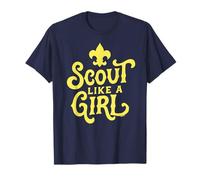Scout Like A Girl Fleur De Lis BSA Cub Scouts Typography T-Shirt
