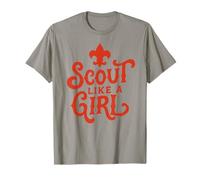 Scout Like A Girl Fleur De Lis BSA Cub Scouts Typography T-Shirt