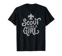 Scout Like A Girl Fleur De Lis BSA Cub Scouts Typography T-Shirt