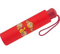 Scout Parapluie de poche pour enfant avec bandes réfléchissantes extra léger, Emoji rouge, 90 cm, ludique