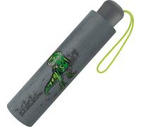 Scout Parapluie de poche pour enfant avec bandes réfléchissantes T-Rex Dinosaurie, gris, s, Playful