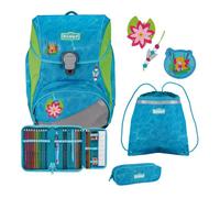 Scout Sac d'école bleu clair jaune fluo pour fille - Alpha Set 4 pièces Water Lily 245083