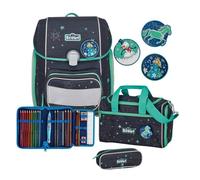 Scout Sac d'école bleu foncé menthe pour fille - LED Genius Set 4 pièces Sternenhimmel 175530