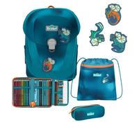 Scout Sac d'école pétrole bleu clair pour fille et garçon - Superflash Sunny II Set 4 pièces Seadragon 196394
