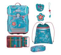 SCOUT sac d'école Safety Light Neo Set 4 pièces Aloha bleu clair
