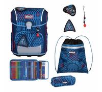 SCOUT sac d'école Safety Light Neo Set 4 pièces Space Explorer bleu