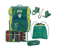 Scout Sac d'école vert foncé vert fluo pour fille et garçon - Superflash Extreme Neo Set 4 pièces Lizard 249755