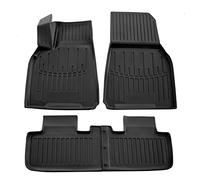 SCOUTT | 3D Tapis De Sol en Caoutchouc Premium Compatible avec Model Y (Montatura rivista) 2020-2025 4 pcs, Système de Fixation, Bord Haut, Noir, Antidérapant, Facile à Nettoyer, Toutes Saisons