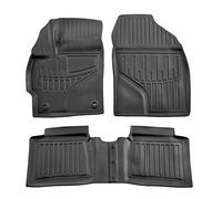 SCOUTT | 3D Tapis De Sol en Caoutchouc Premium Compatible avec Prius (ZHW30) 2009-2015 4pcs, Bord Haut, Noir, Antidérapant, Toutes Saisons