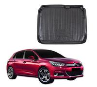 SCOUTT Tapis De Coffre sur Mesure pour Citroen C4 2010-2018 / DS4 2011-2015 5P. Berlina 2010-2018, Noir, Antidérapant, Bord Haut, Toutes Saisons