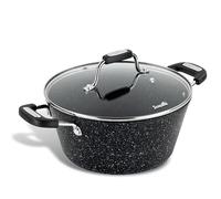 Scoville NEVERSTICK Marmite de 24 cm avec couvercle, petite casserole profonde antiadhésive, 3,5 L, convient à toutes les plaques de cuisson, y compris induction, poignées froides au toucher, passe au