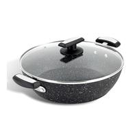 Scoville XTRA Cocotte peu profonde avec couvercle, revêtement Neverstick antiadhésif, convient à tous les feux, conduction rapide de la chaleur, passe au lave-vaisselle, sans PFOA, aluminium, noir