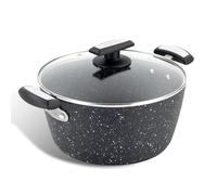 Scoville Xtra Marmite de 24 cm avec couvercle, revêtement Neverstick, poignées Cool-Touch, compatible avec toutes les plaques de cuisson, sans PFOA, passe au lave-vaisselle, aluminium, noire, 24 cm