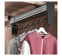 Scpantkend Closet Rod for Hanging Clothes, Cloakroom Heavy Duty Retractable Closet Pull Out Rod Wardrobe Clothes Hanger Rail Towel Ideal for Closet Organizer(25.5cm)