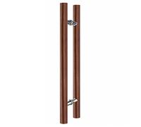 Scpantkend Double Sided H Shape Round Bar Push Pull Door Handle,Solid Wood for Glass Gate, Shower Kindergarten Office(Walnut,150cm/5ft)