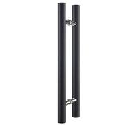 Scpantkend Double Sided H Shape Round Bar Push Pull Door Handle,Solid Wood for Glass Gate, Shower Kindergarten Office(Black,80cm/2.6ft)