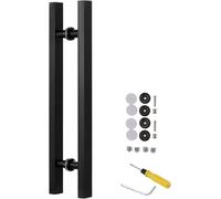 Scpantkend Double Sided Push Pull Modern Door Handle with Accessories,for Barn/Office/Glass/Door(Black,60cm/23 5/8"-40cm)