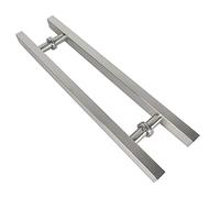 Scpantkend Gate Hardware Heavy-Duty Stainless Steel Glass Door Handle Wooden Door Barn Door Sliding Door Pull Handle Brushed Square Tube Handle Installation(600x400mm)