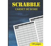 Scrabble carnet de score: score carnet, livre de pointage du jeu scrabble, scrabble score note, feuille de pointage au scrabble, 100 pages de score scrabble, jusqu'à 4 joueurs