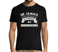Scrabble | T-Shirt ne jamais sous-estimer Un Octogénaire | Collection Tee Shirt Passion Sport Activité Association pour Homme de 80 Ans et Plus 3XL