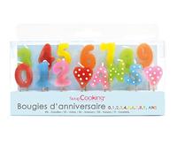 SCRAP COOKING - 15 Bougies Anniversaire Chiffres 1 2 3 4 5 6 7 8 9 0 Ans - Décoration Paraffine Numéro Âge - Accessoire Nombre Fête Enfant Adulte Gâteau Pâtisserie Multicolores