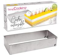 Cadre inox rectangle - SCRAPCOOKING - Extensible de 25 à 48cm - Largeur 10cm - Hauteur 5cm